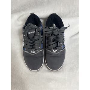 Heelys Pro 20 HES10332 Youth Size 2 Blue Gray Wheeled Nylon Skater Sneakers